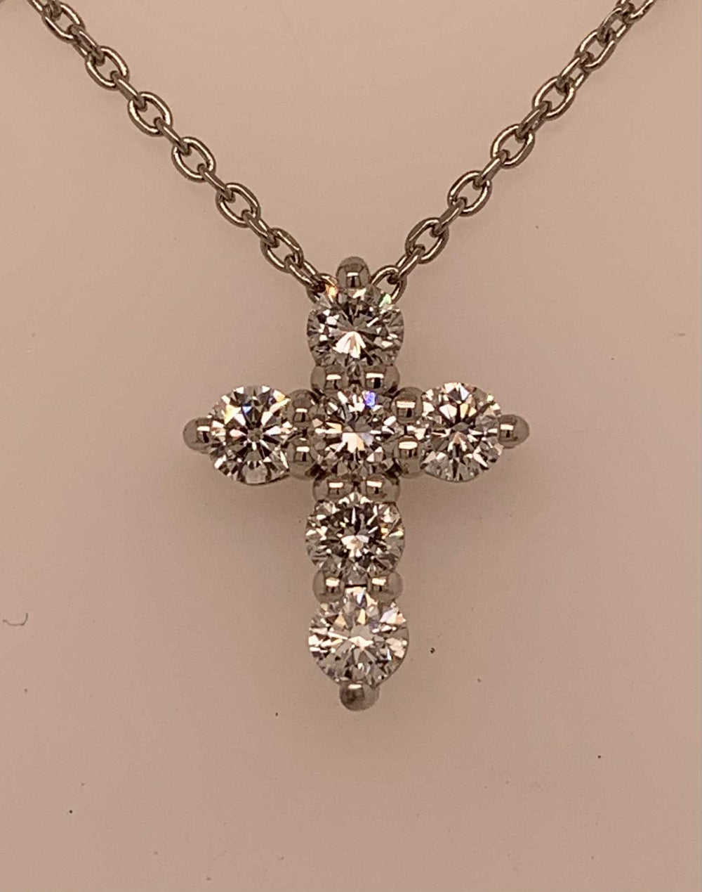 14K LAB Diamond Cross Pendant