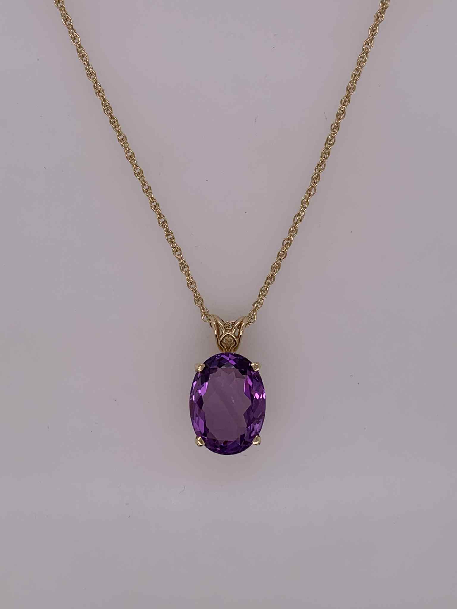 14K Amethyst Pendant