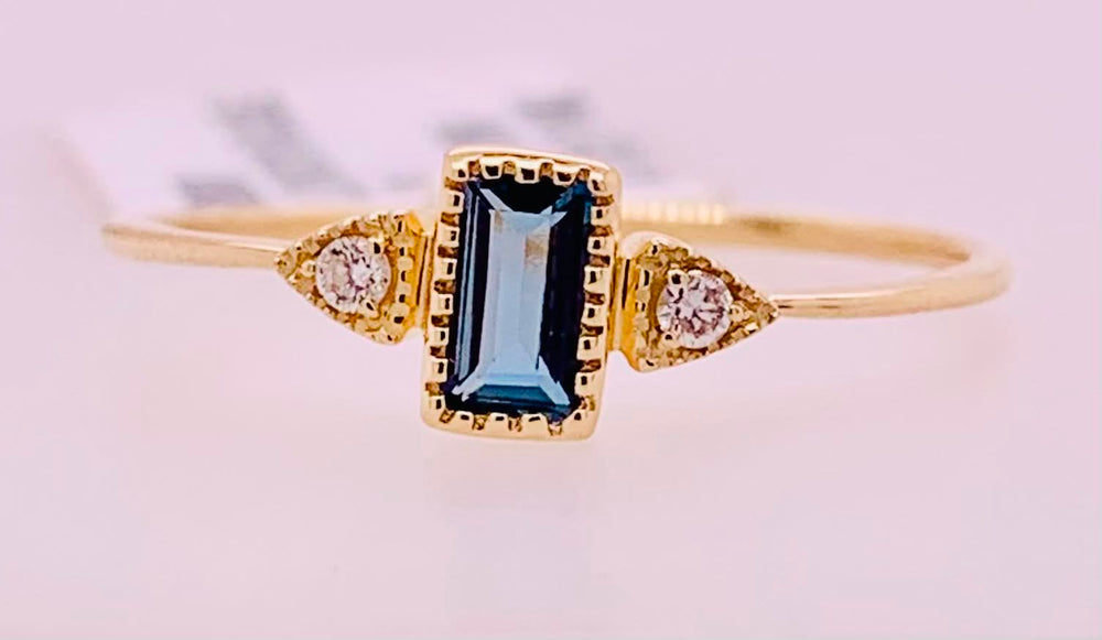 14K London Blue Topaz & Diamond Ring