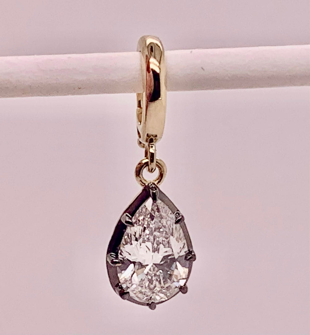 14K Pear Cut LAB Diamond Pendant/Charm