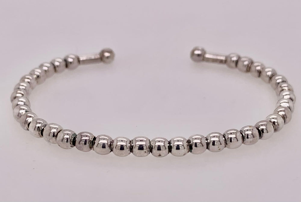 Estate Sterling Silver Child's Bead Cuff
