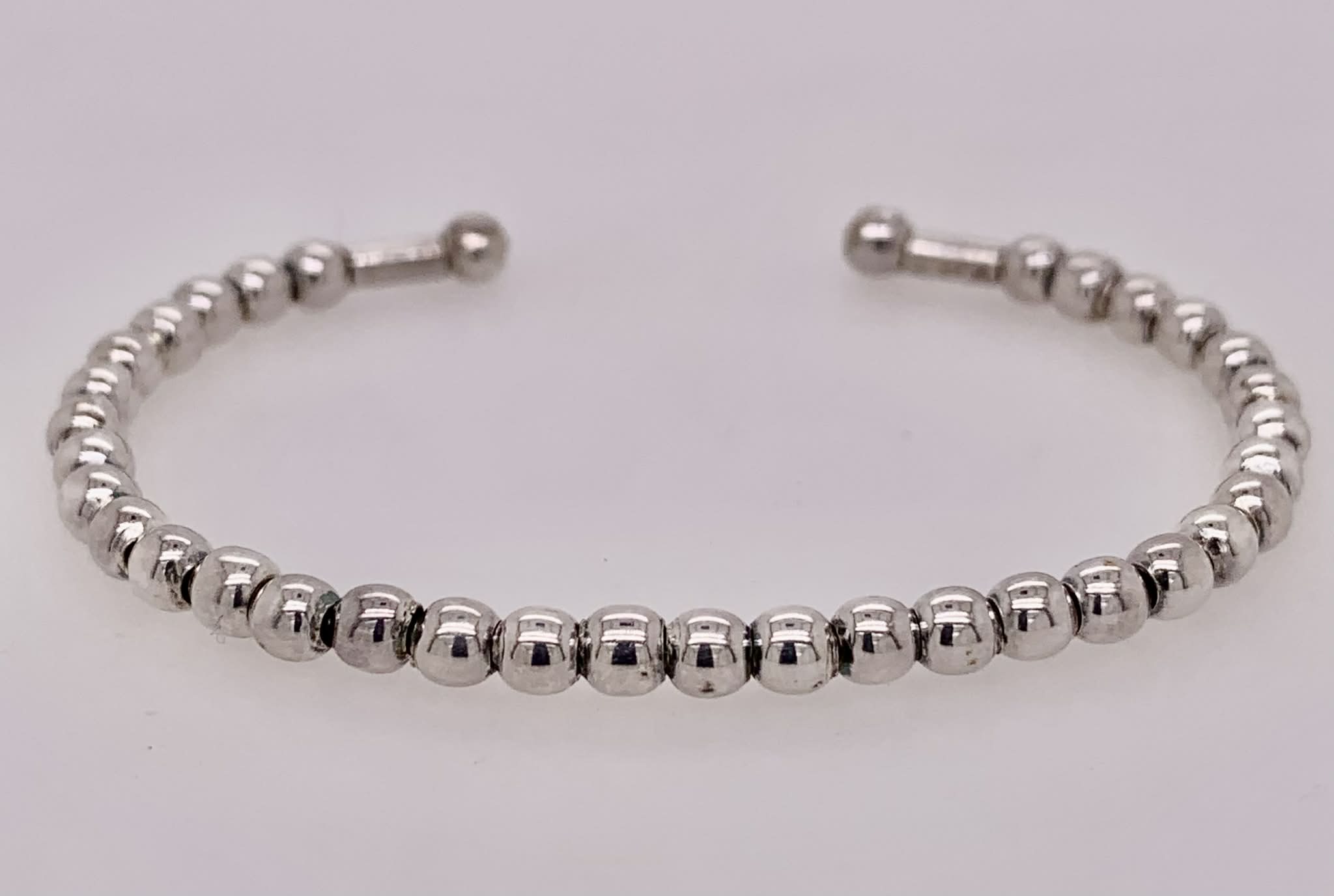 Estate Sterling Silver Child's Bead Cuff