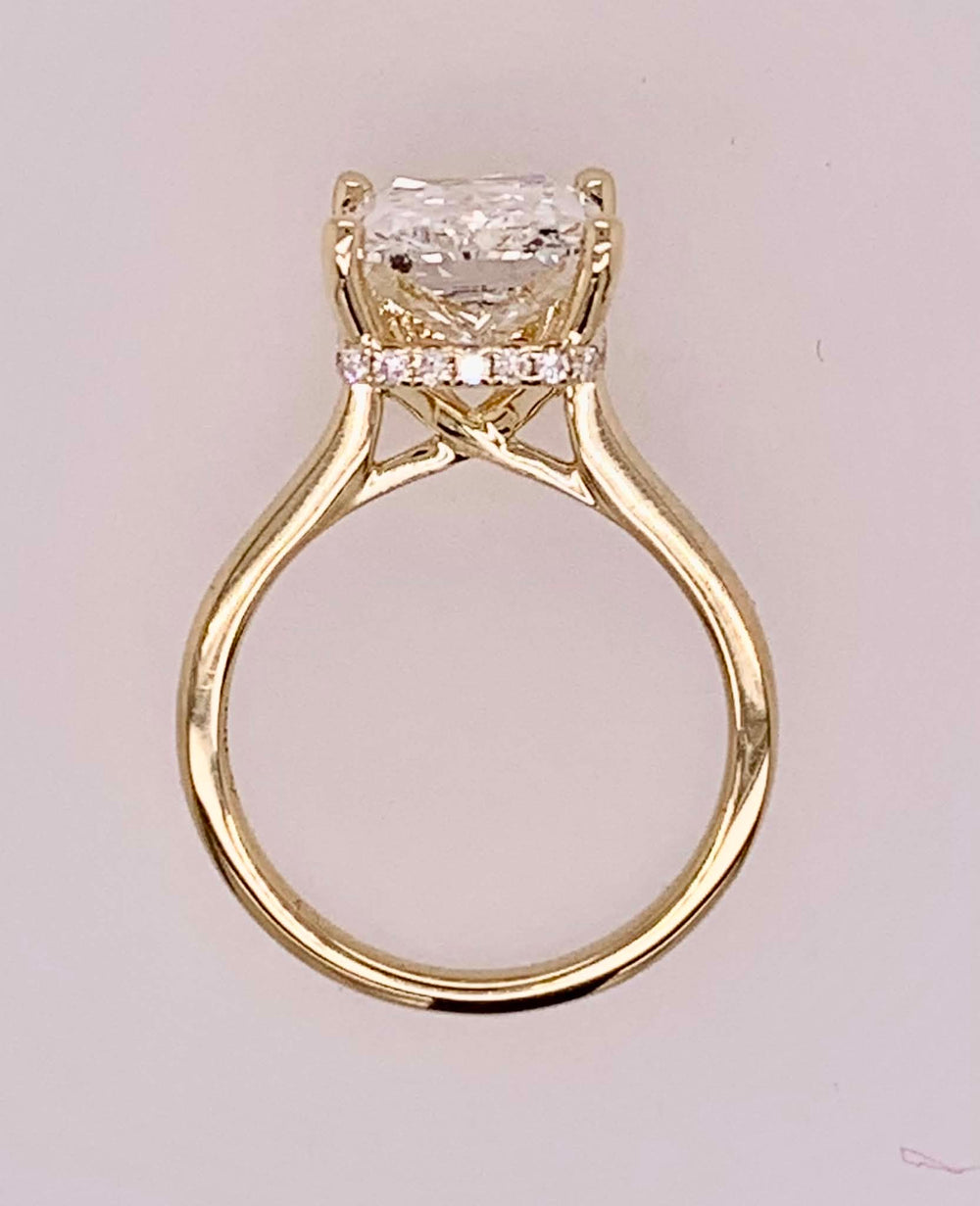 14K Solitaire LAB Diamond Ring