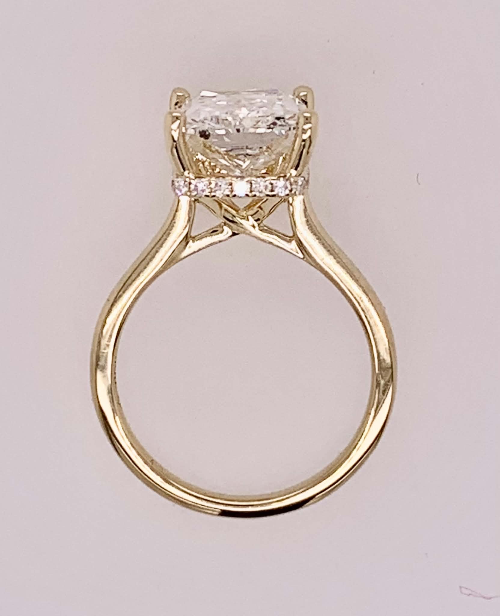 14K Solitaire LAB Diamond Ring