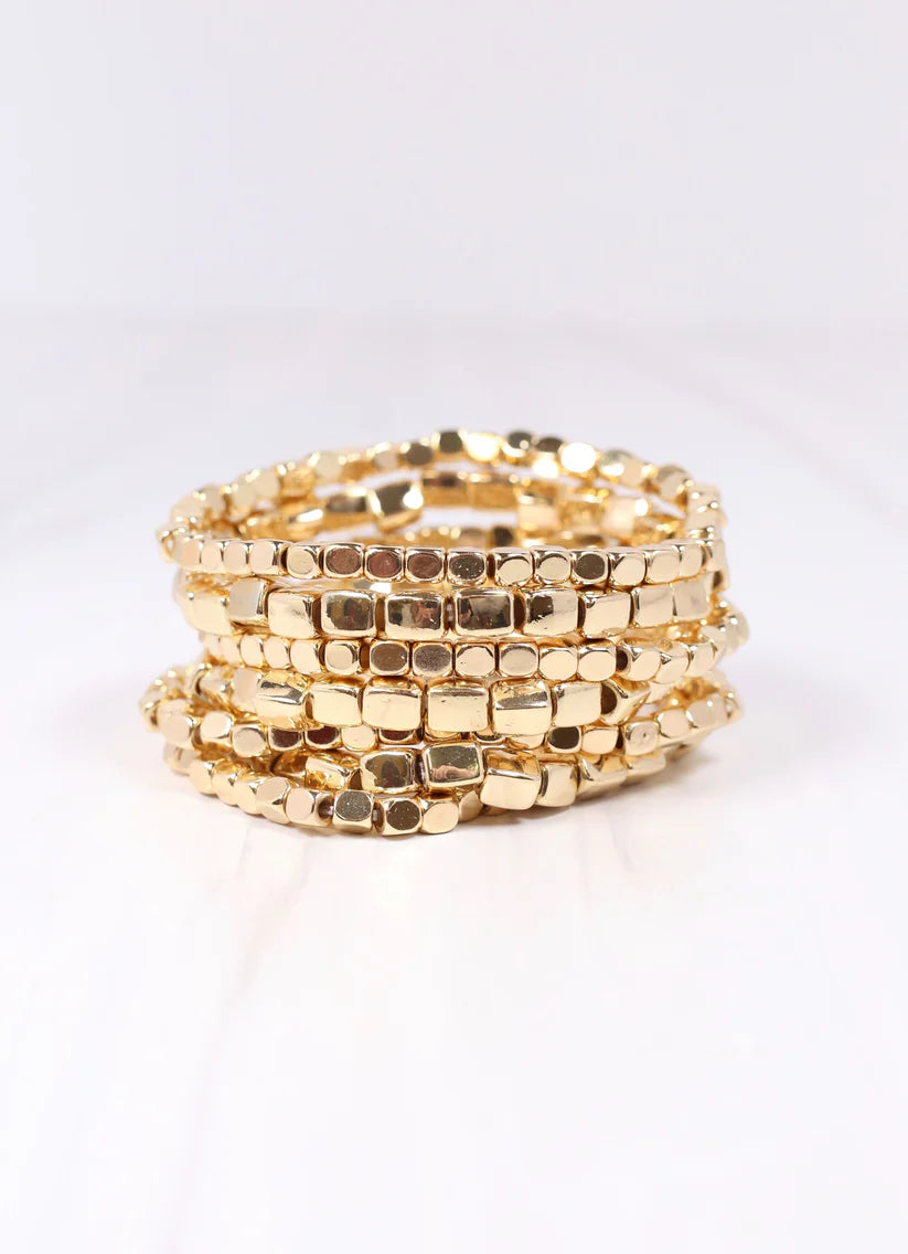 Bright Gold Jamison Metal Bracelet Set