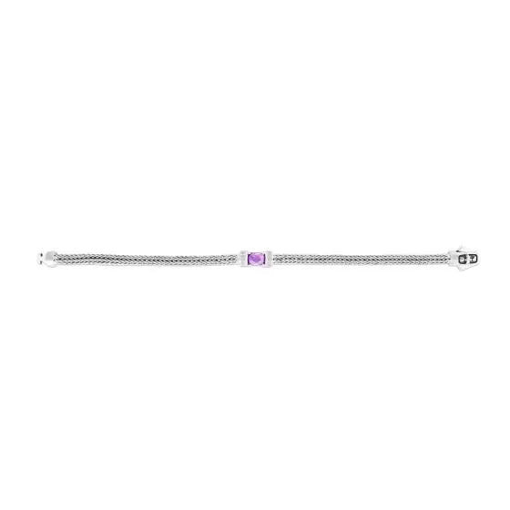 Sterling Silver Amethyst & White Sapphire Bracelet