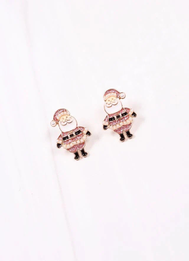 Cheery Santa Stud Earring