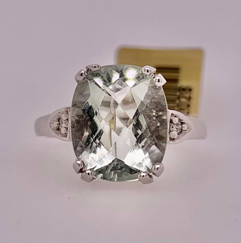 10K Amethyst & Diamond Ring