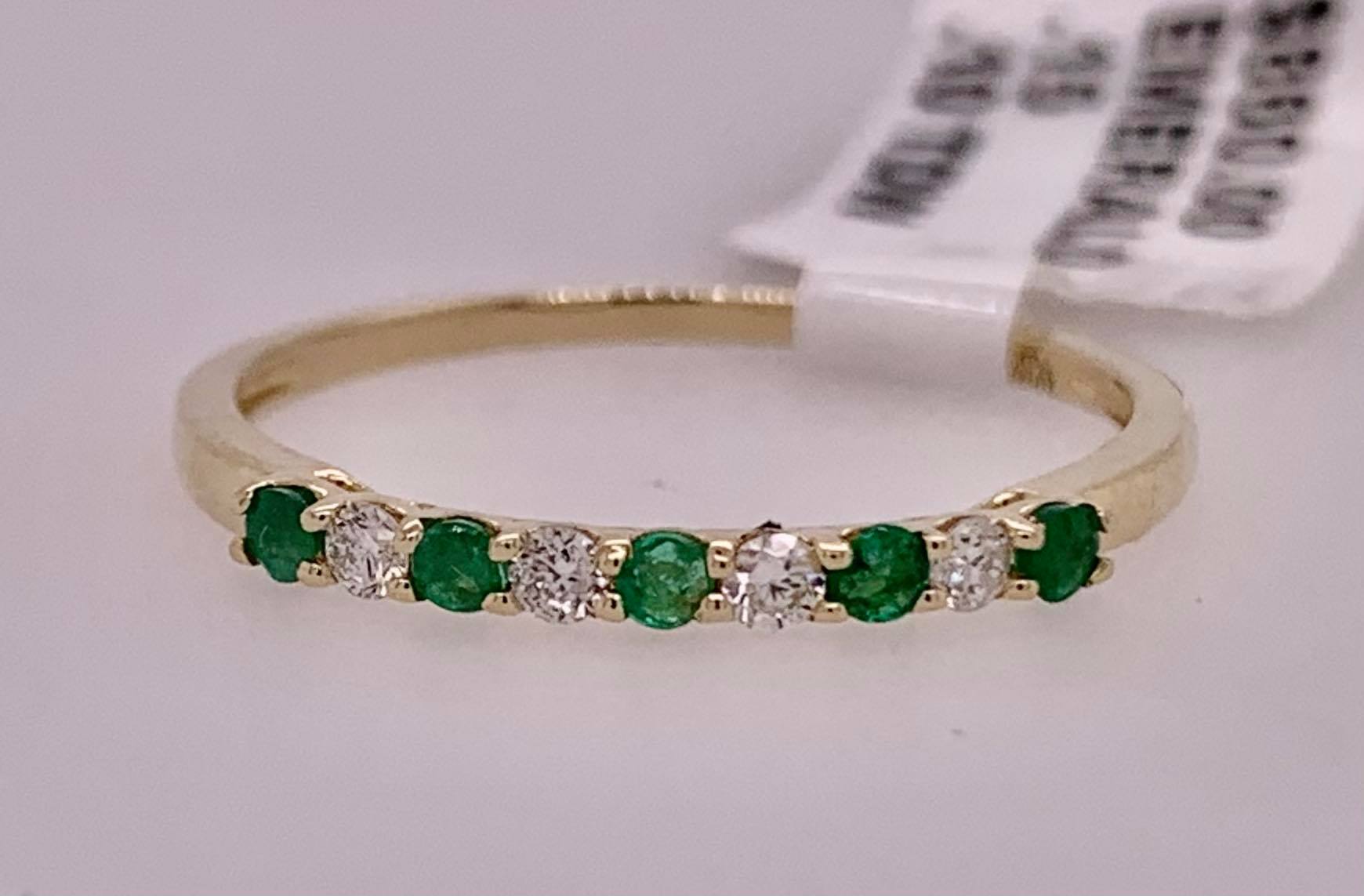 14K Emerald & Diamond Ring