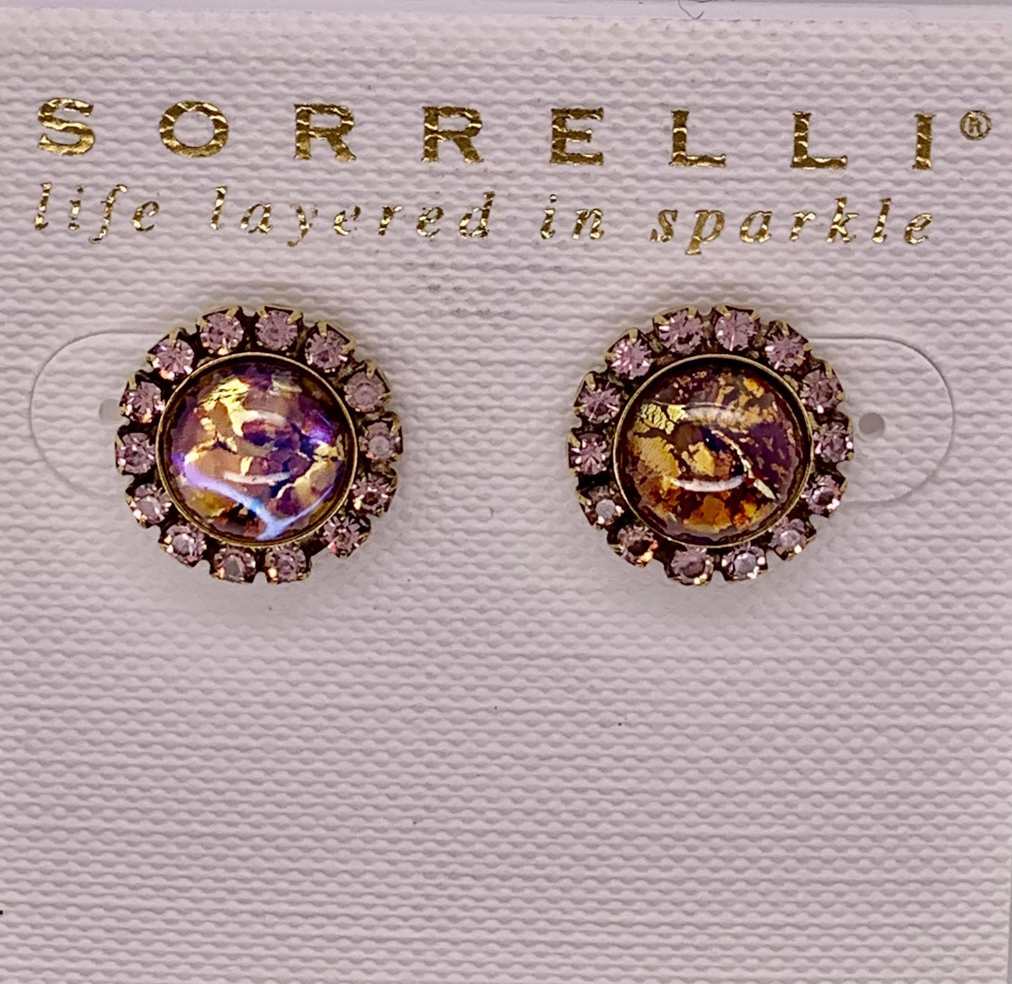 Sorrelli Circular Stud Earring with Rhinestone Edging