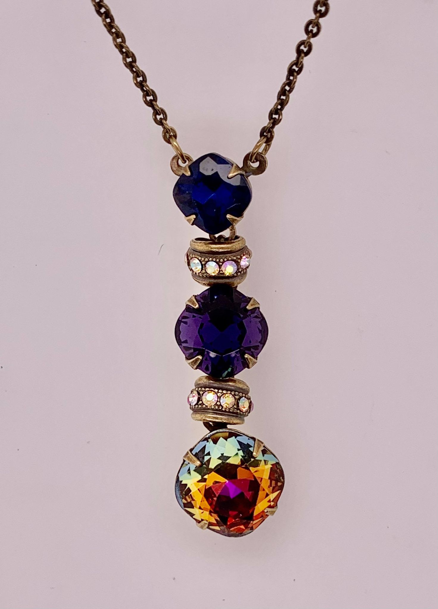 Sorrelli Three-Tiered Drop Crystal Pendant Necklace