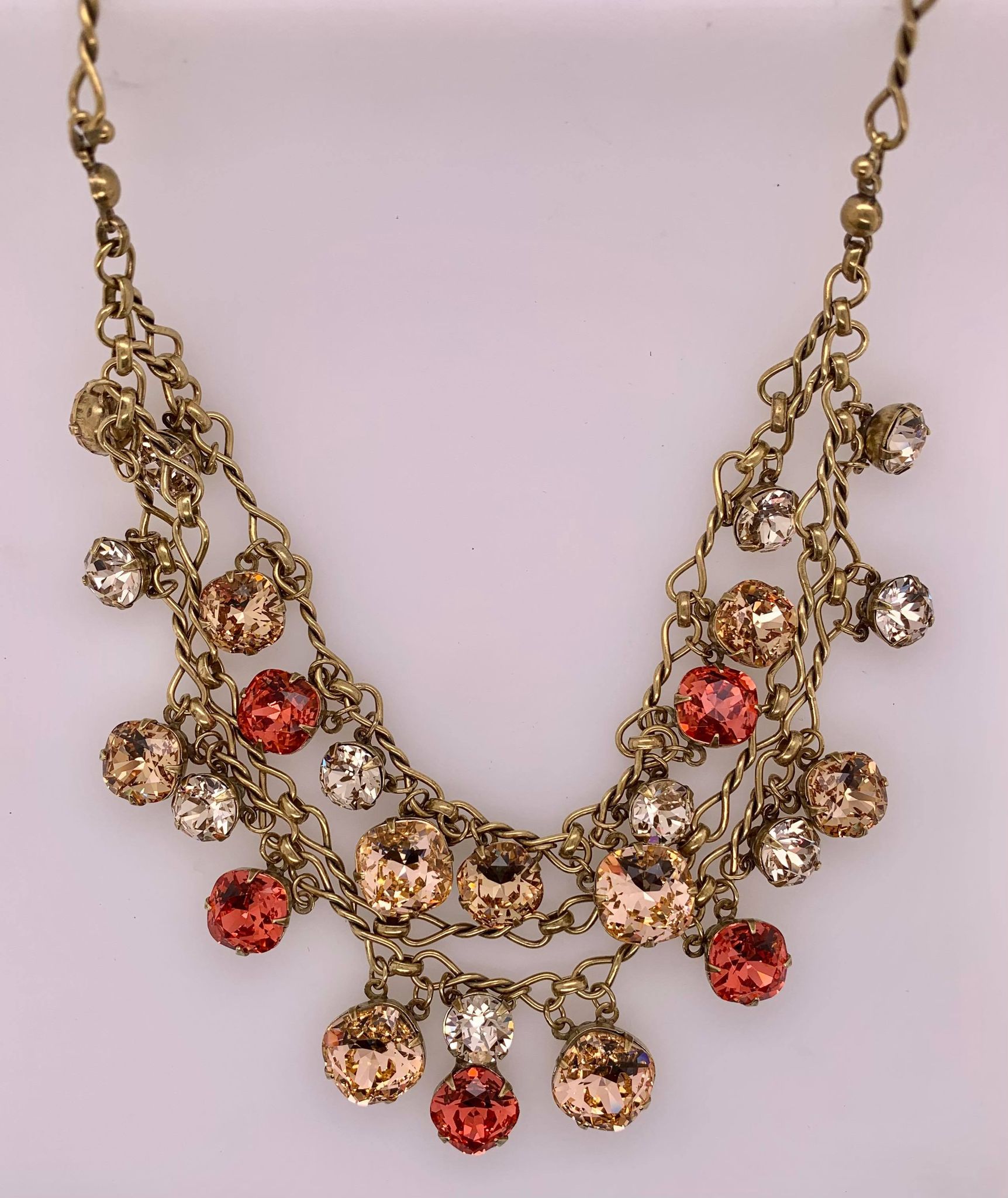 Sorrelli Glittering Double-Strand Crystal Bib Necklace