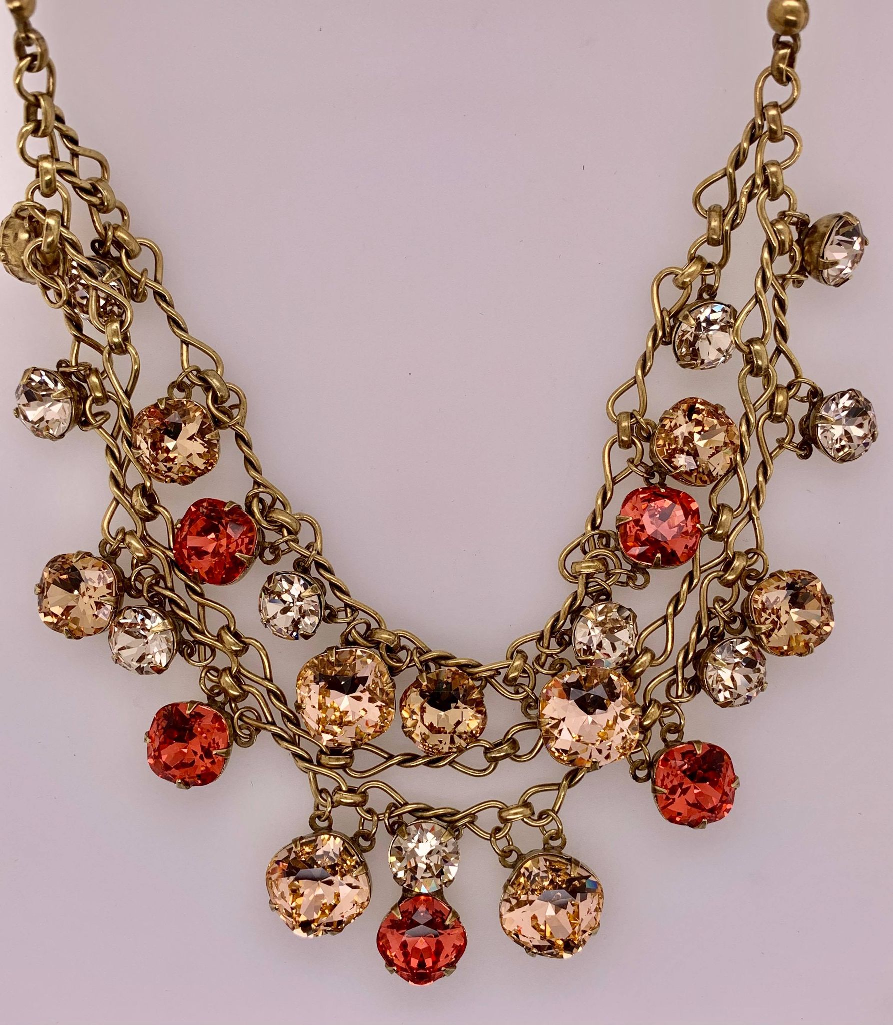 Sorrelli Glittering Double-Strand Crystal Bib Necklace