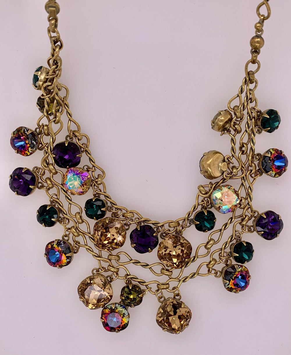 Sorrelli Glittering Double-Strand Crystal Bib Necklace