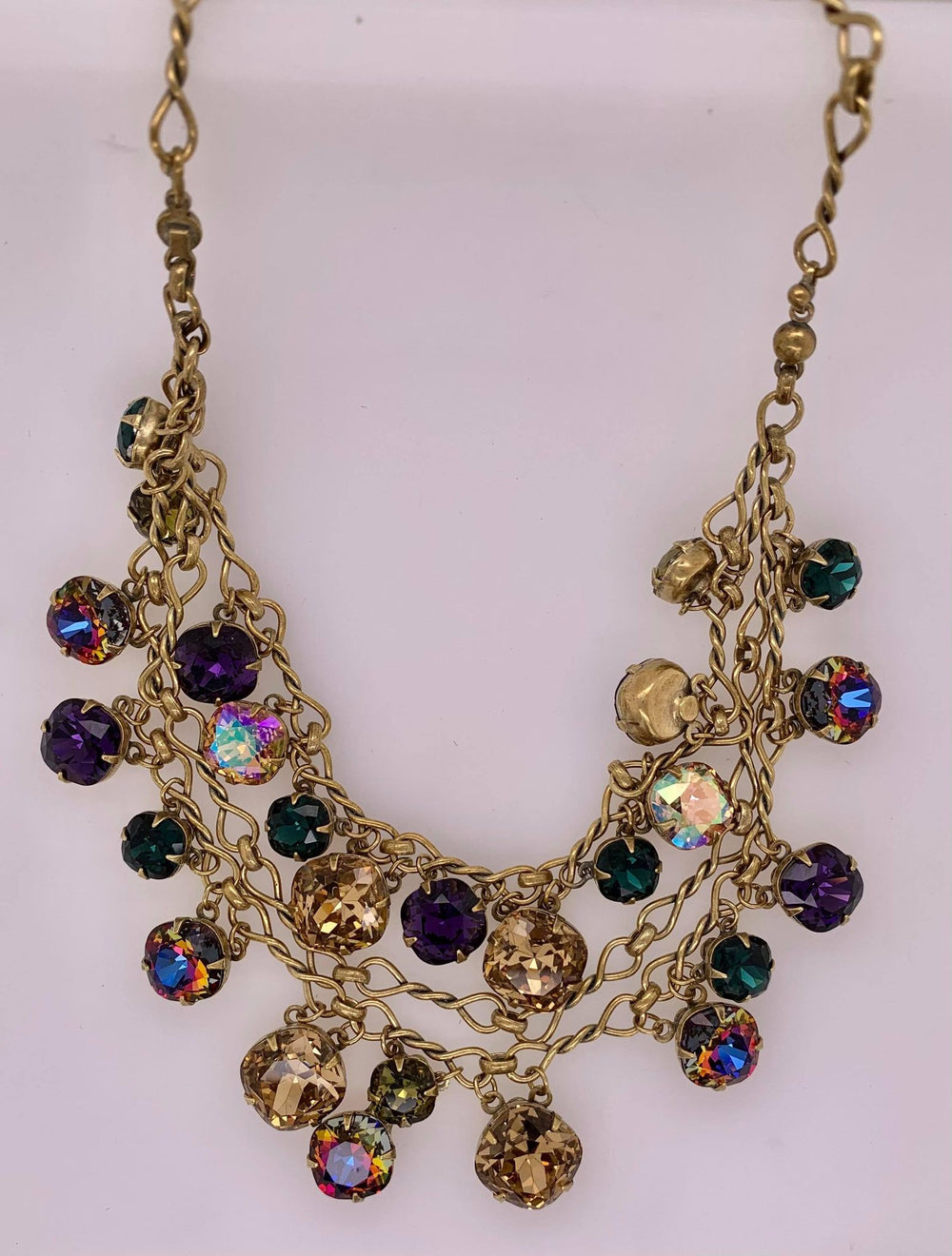 Sorrelli Glittering Double-Strand Crystal Bib Necklace