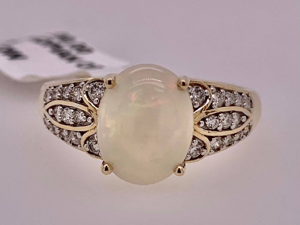 14K Opal & Diamond Ring