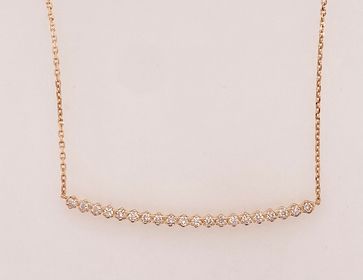 14K Gold Diamond Bar Necklace