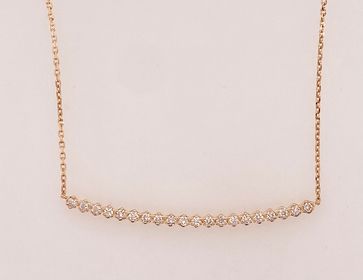 14K Yellow Gold Diamond Bar Necklace