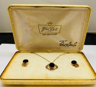 1960's Gold Filled Van Dell Necklace and Earring Set