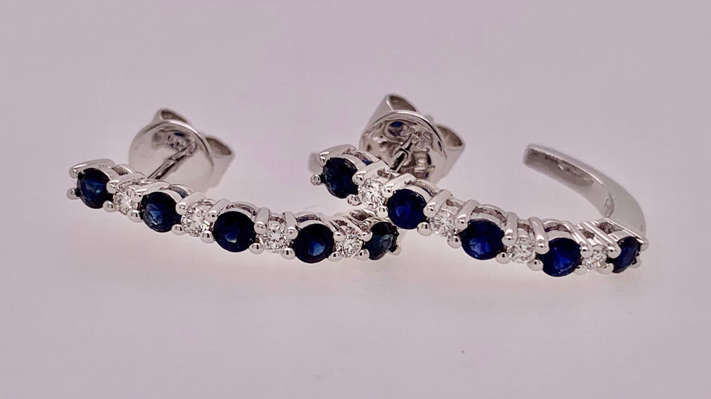 14K Sapphire & Diamond Earrings