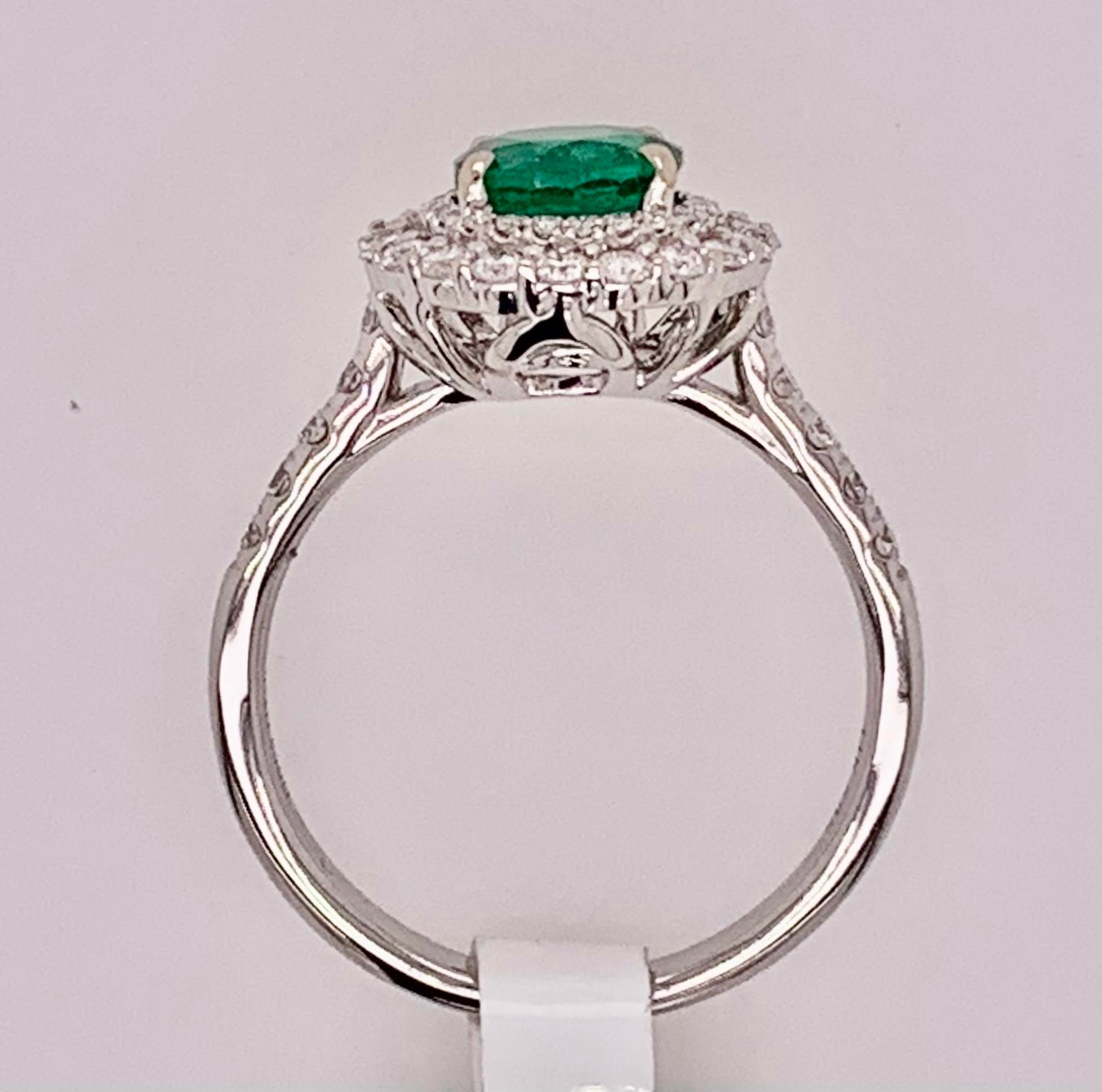 14K Emerald & Diamond Ring