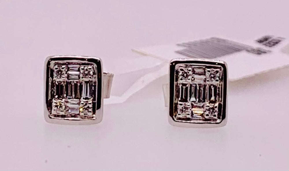 14K Baguette Diamond Earrings