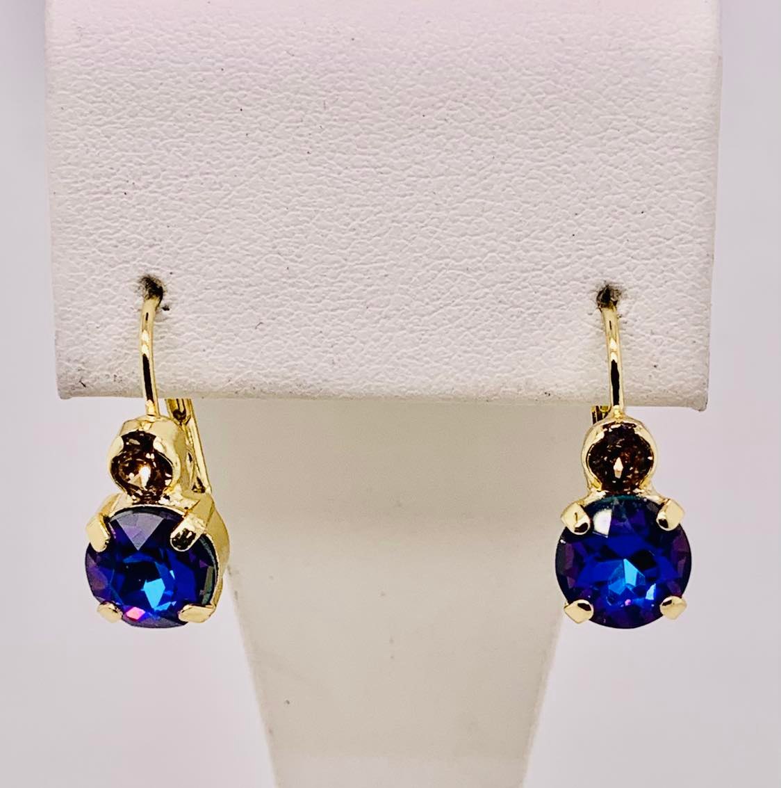 Round Crystal Dangle Earrings