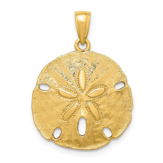 14K Polished Sand Dollar Charm