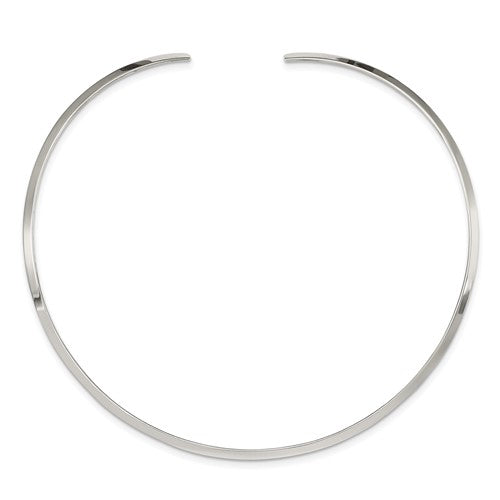 Sterling Silver Polished 3mm Neck Collar