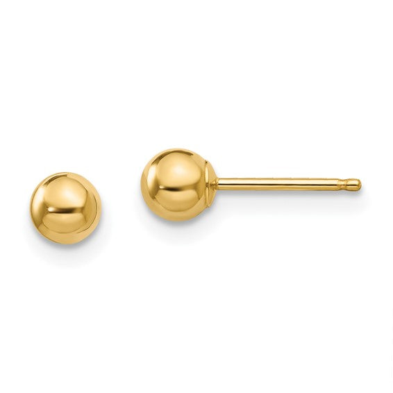 14K Polished 4mm Ball Post Earrings