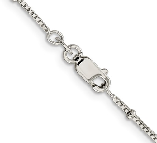 Sterling Silver Fancy Beaded Box Chain