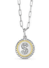 Phillip Gavriel Sterling/18K Diamond Initial Pendant (S)