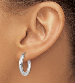 Sterling Silver Round Hoop Earrings