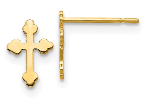 14K Cross Earrings