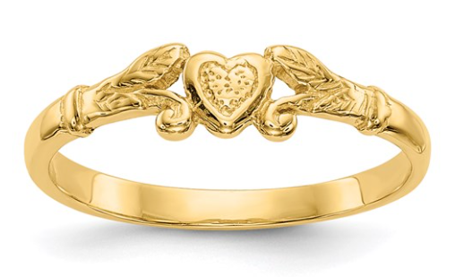 14k Heart Baby Ring