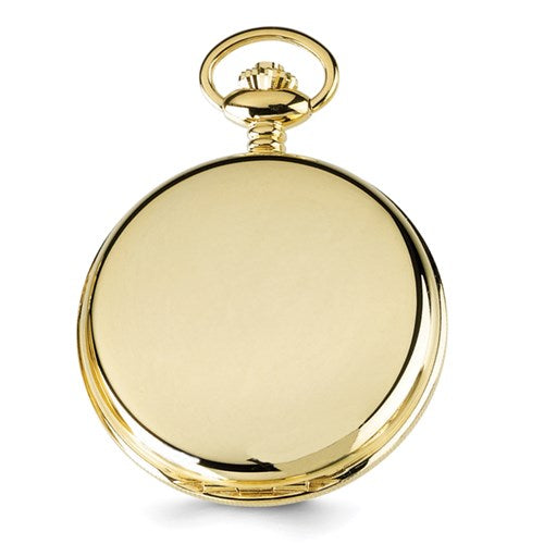 Charles Hubert 14k Gold Finish White Skeleton Dial Pocket Watch
