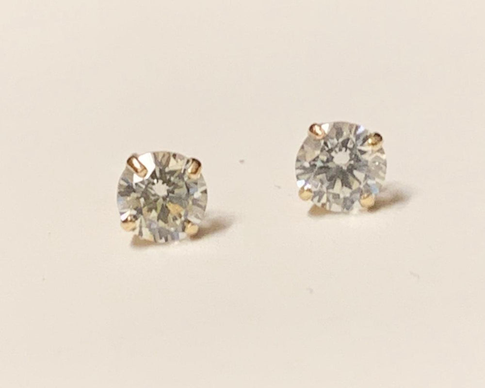 Sterling Silver CZ Baby Earrings