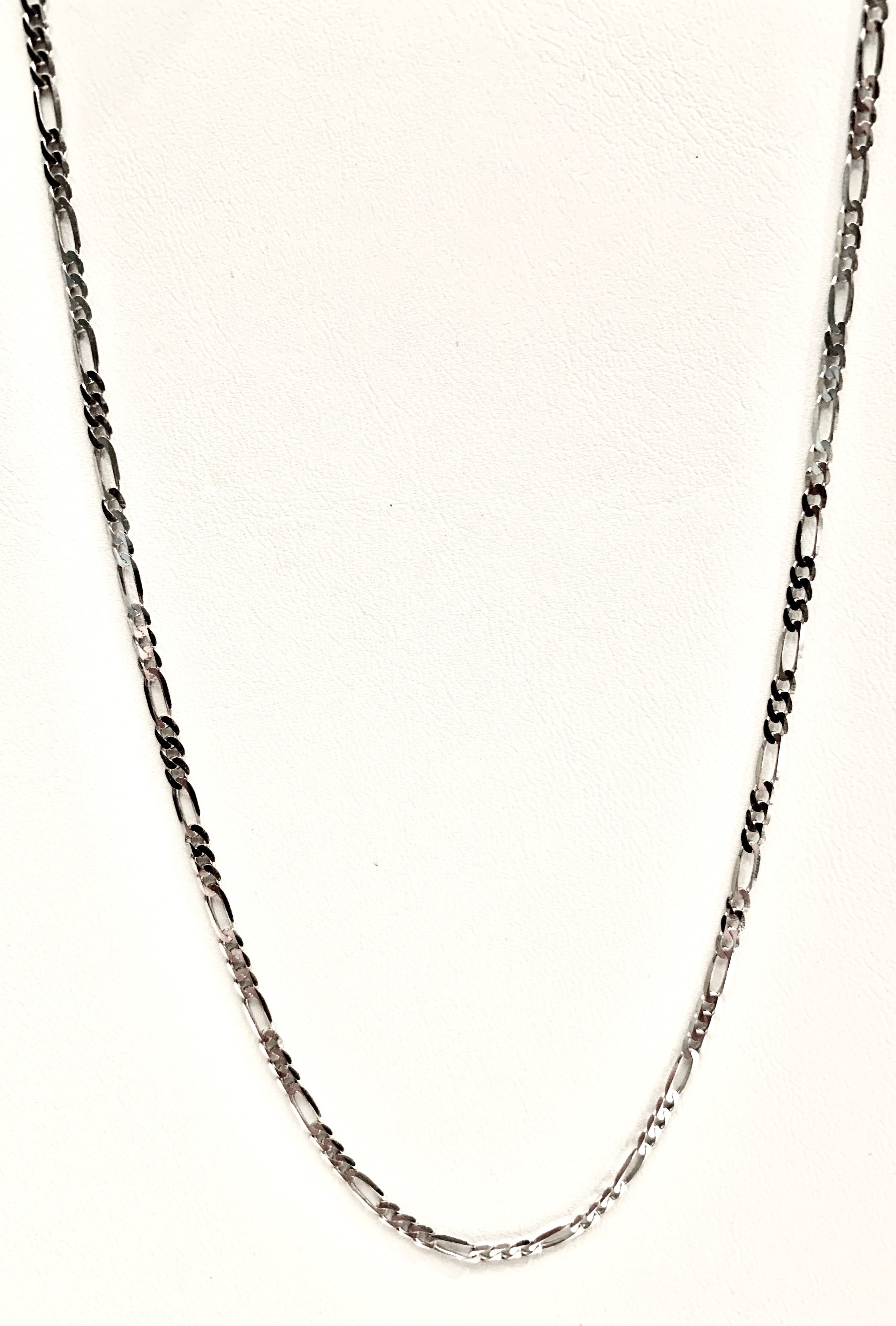 14K White Gold Figaro Chain