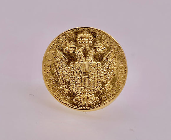 1915 Gold Ducat Coin Ring