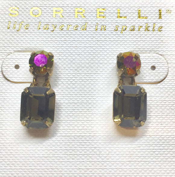 Sorrelli Crystal Octagon and Round Post Earrings