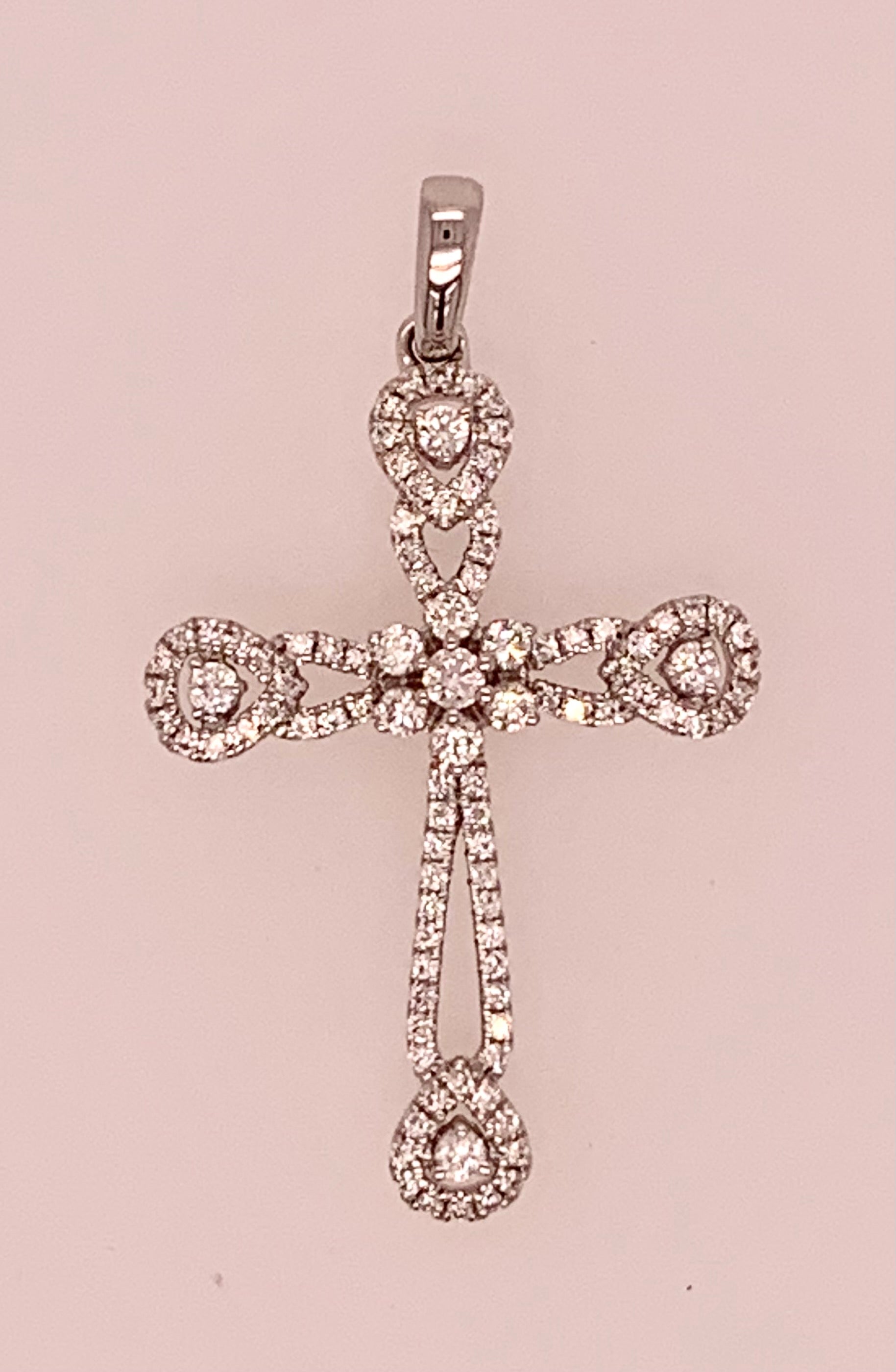 14K Gold Diamond Cross Pendant