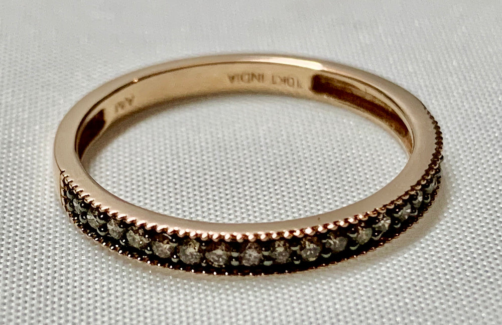 10K Rose Gold Diamond Band