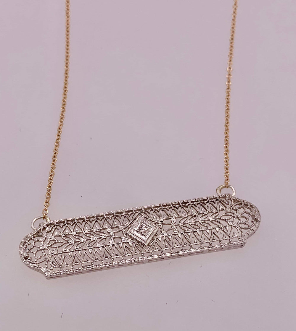 Estate Bar Pin Necklace