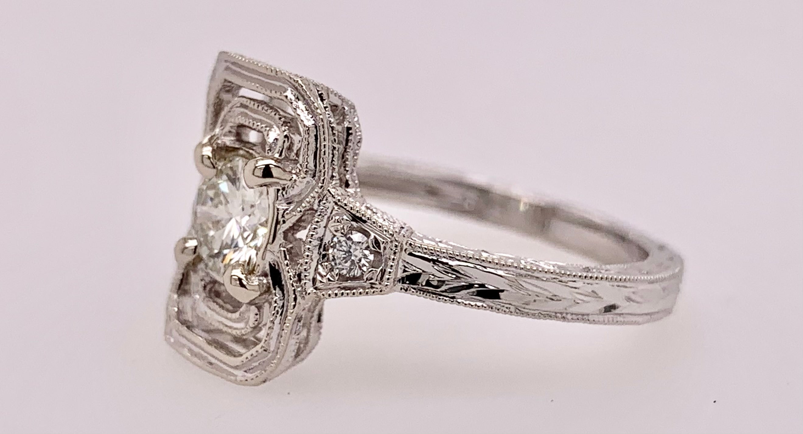 White Gold Diamond Ring by PeJay Creations