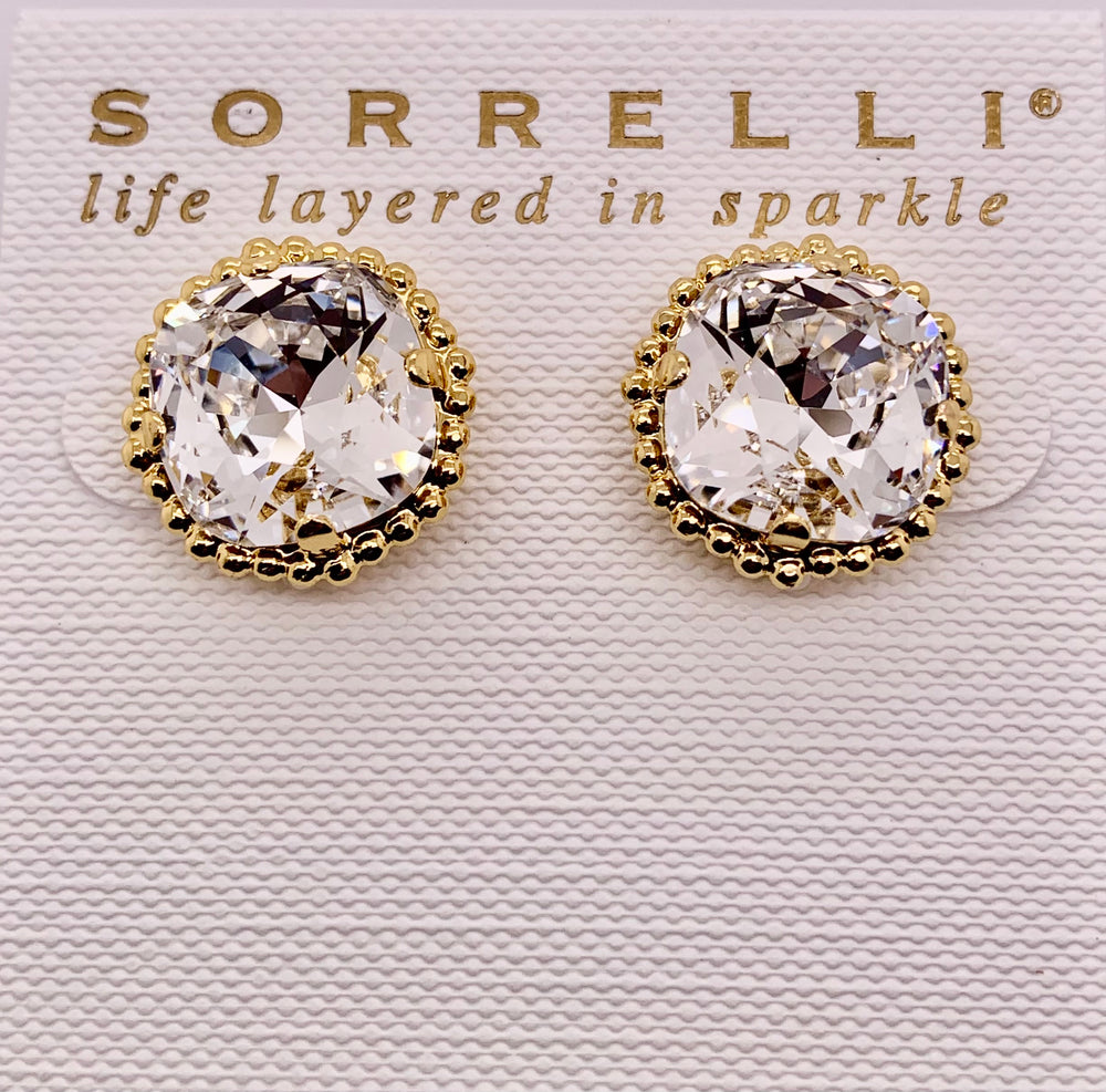 Cushion Cut Crystal Stud Earring