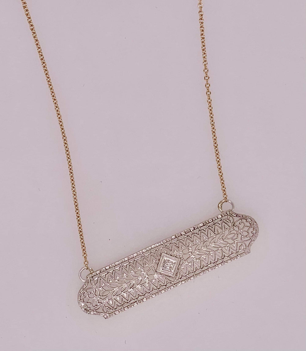 Estate Bar Pin Necklace