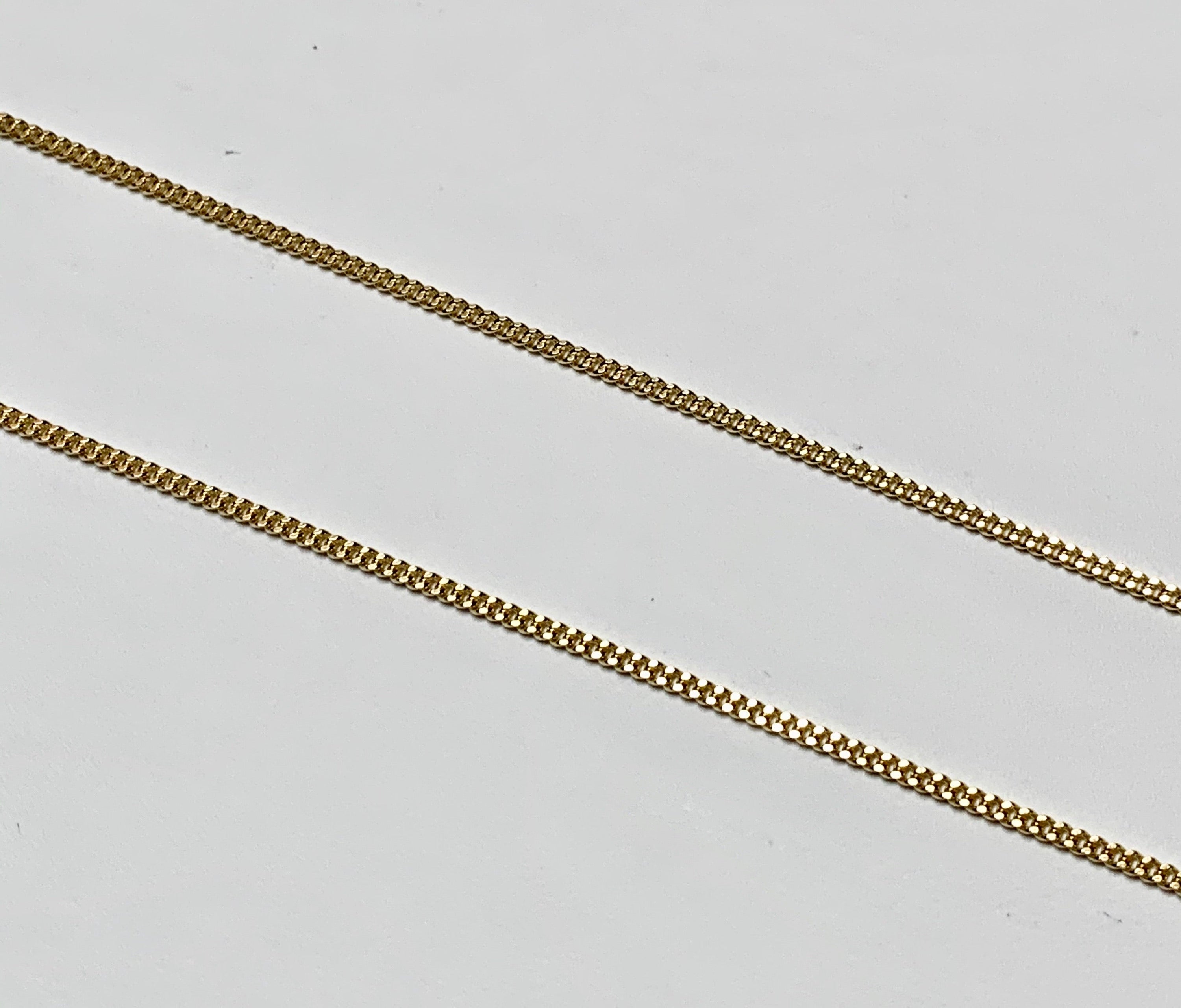 14K Gold Curb Pendant Chain 24"