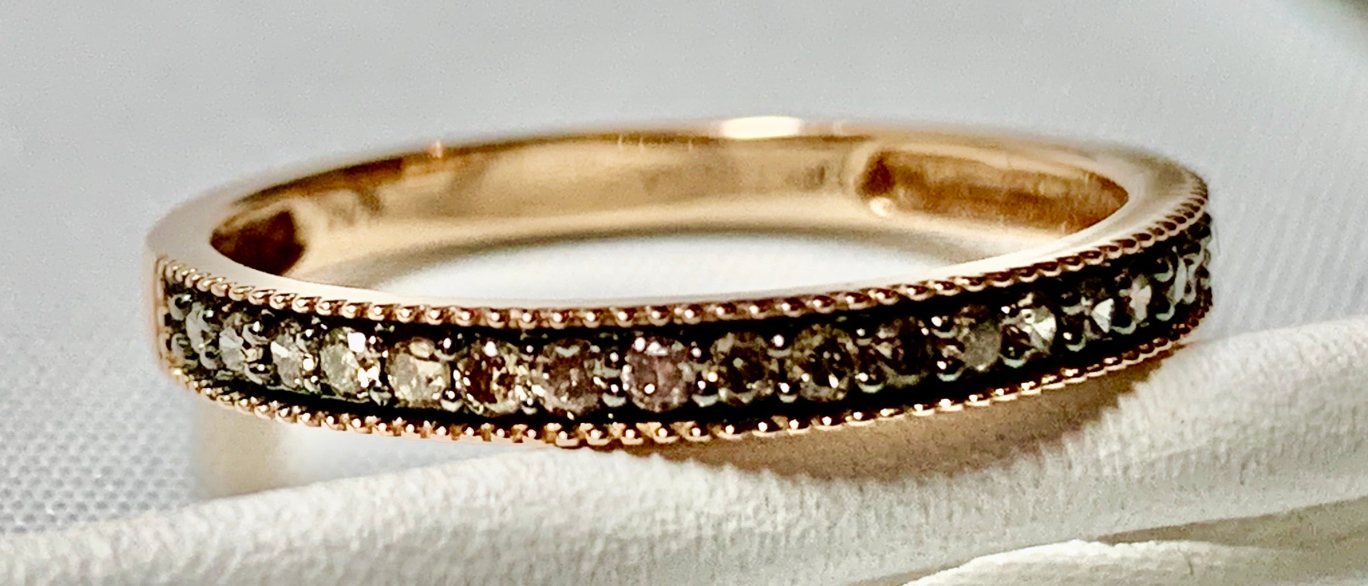 10K Rose Gold Diamond Band