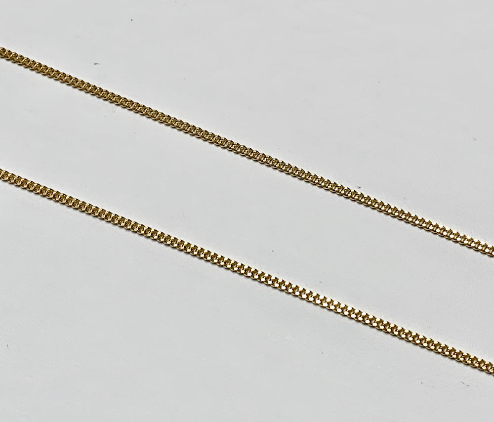 14K Yellow Gold Curb Pendant Chain 18"