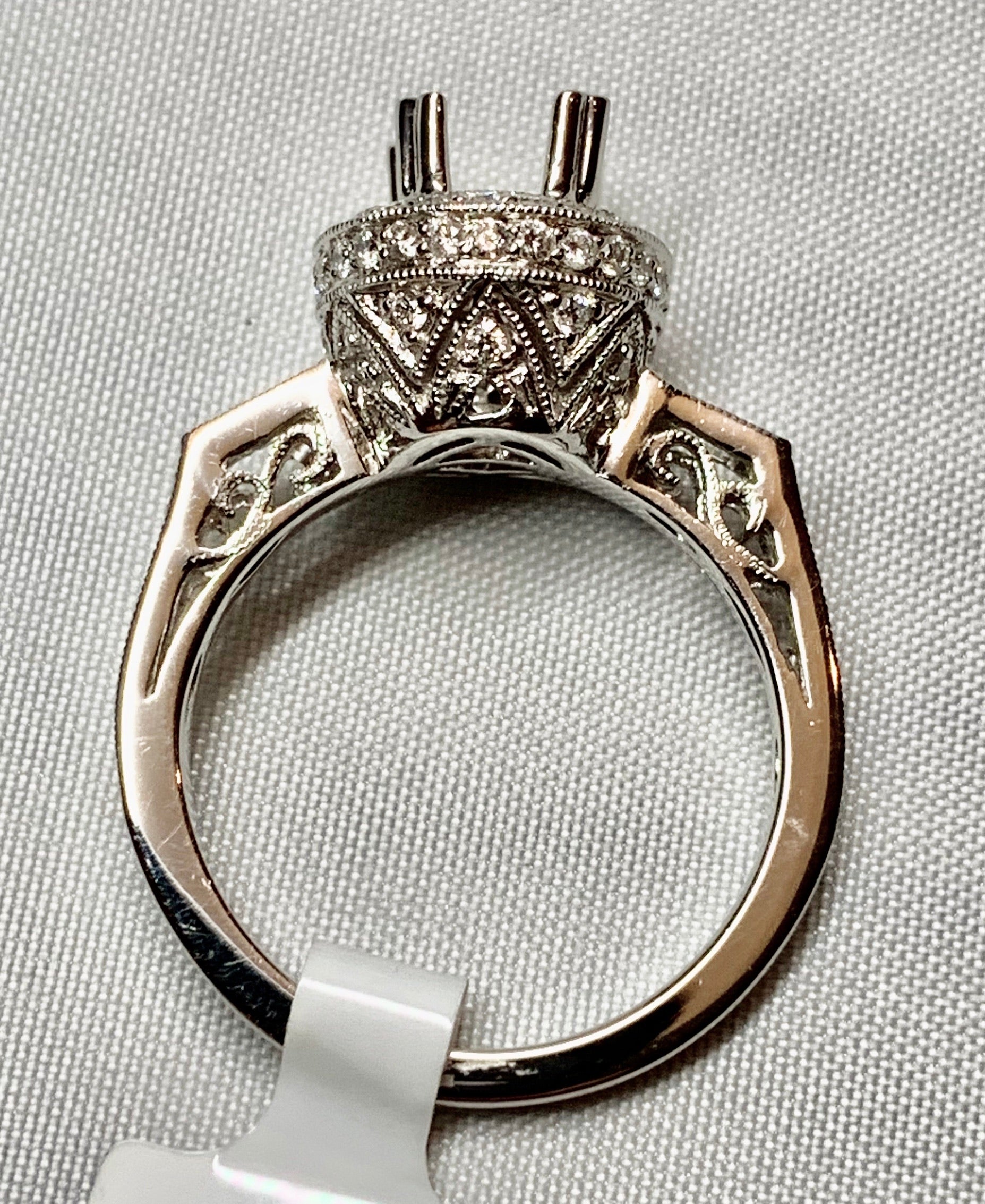 14K White Gold Diamond Semi Mount